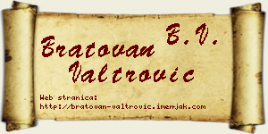 Bratovan Valtrović vizit kartica
